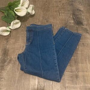 Loft Seamed Original Straight Crop Jeans Stretch Denim, Size 4